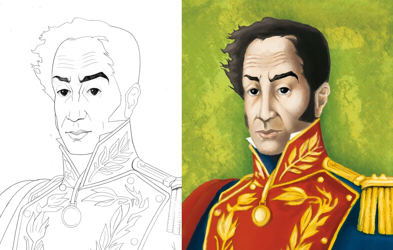 Simón Bolivar dibujos a colorear para niños | Busco imagenes
