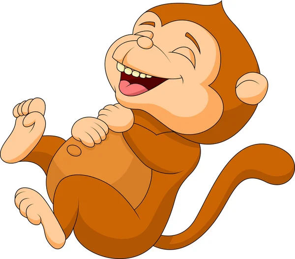 simpático mono dibujos animados riendo — Vector stock © tigatelu ...
