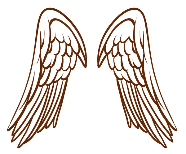 Un simple boceto de alas de un ángel — Vector stock ...