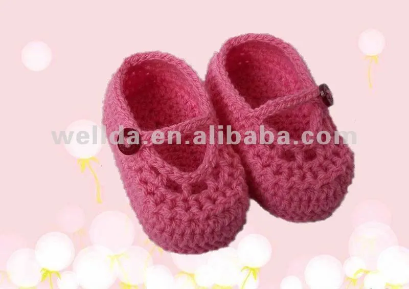 Simple y de moda de la niña zapatos del ganchillo-Calzado de bebé ...