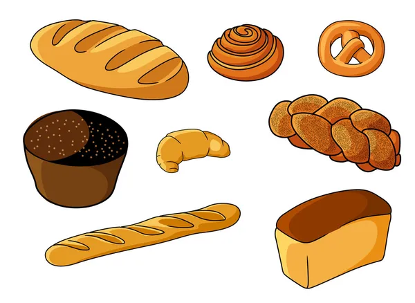 Sistema clasificado de panadería fresca de dibujos animados ...
