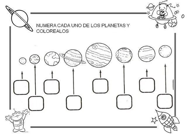 El sistema solar para colorear para niños de preescolar - Imagui