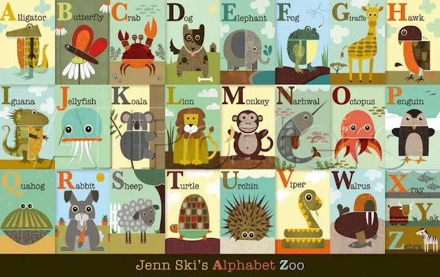 Alfabeto animal en inglés para imprimir - Imagui