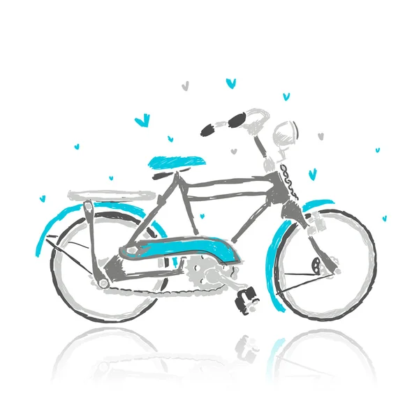 Sketch of old bicycle for your design — Stock Vector © Kudryashka ...