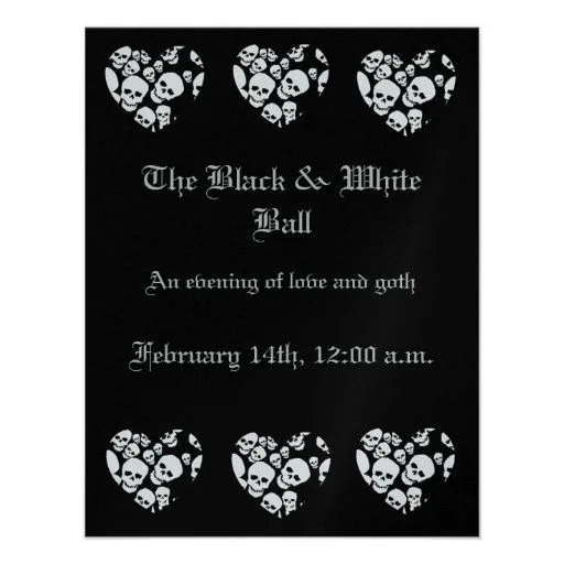 SkullHeart Invitaciones Personales de Zazzle.