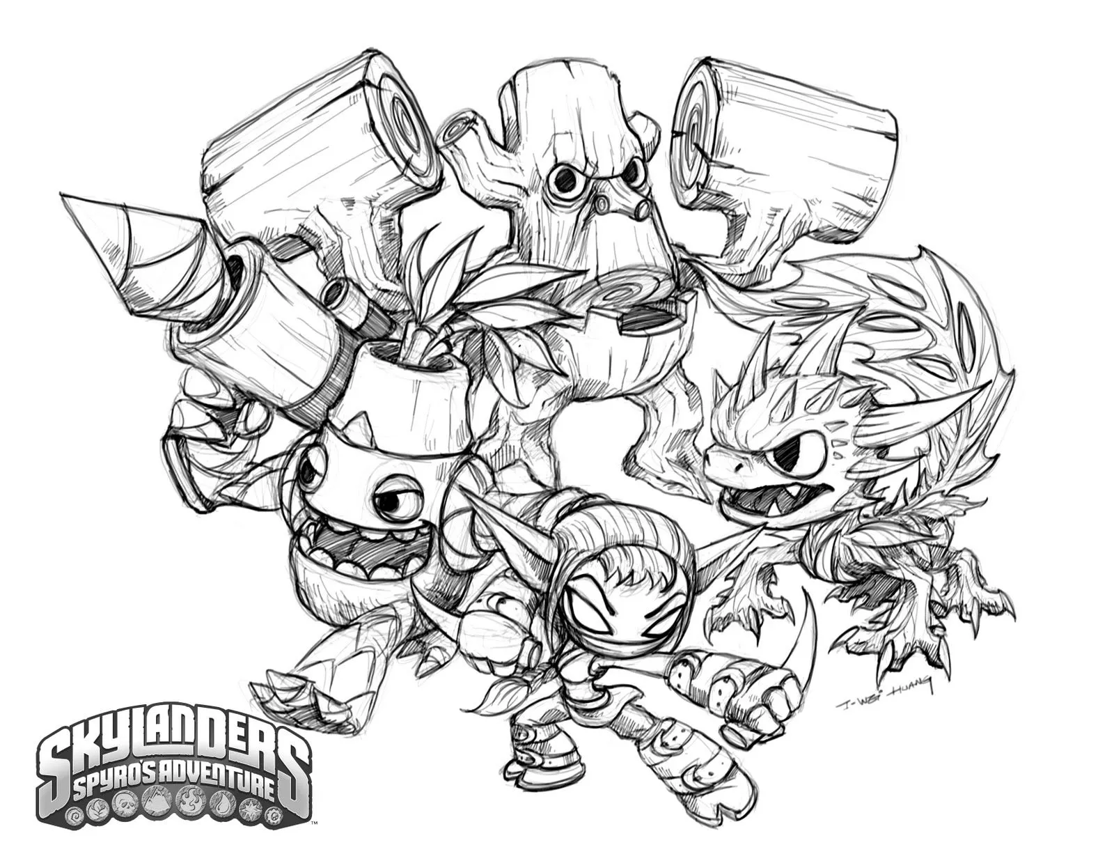 skylanders fire Colouring Pages