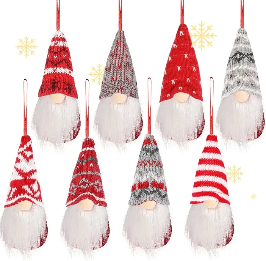 SlowTon Gnomos Colgantes para Árbol de Navidad, Duendes Elfos de Fieltro  Navide os Hechos a Manos, Mu ecos de Santa Papá Noel Adorno Decoración de  Navidad Fiesta Vacación para Hogar (Rojo-Gris) :