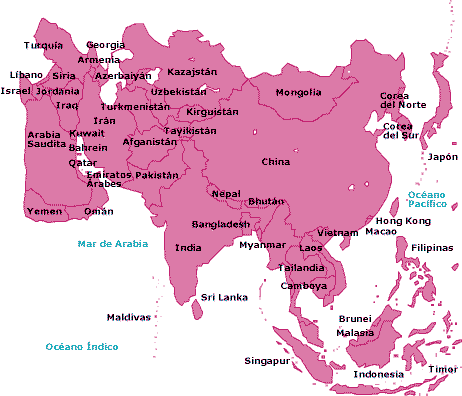 sociales en español: Mapas de Asia