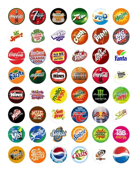 Soft Drink Logos Printable Digital Collage Sheet por shadowdancer2