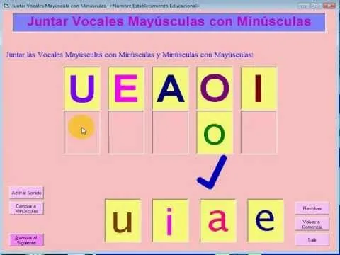 Software Educativo Juntar Vocales Mayúsculas con Minúsculas (www ...