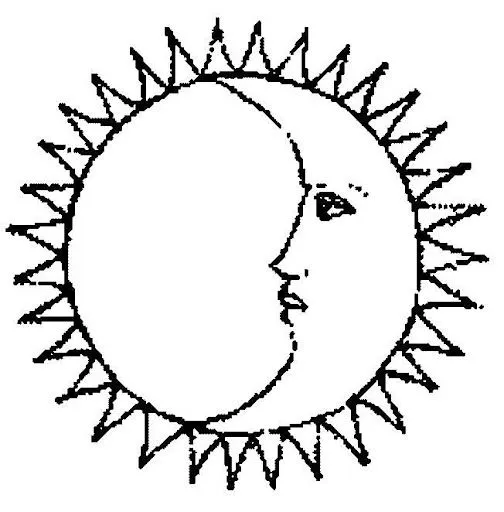 Dibujo del sol y la luna para colorear - Imagui