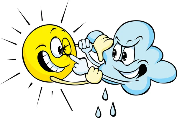sol y nube lucha de dibujos animados — Vector stock © hanaschwarz ... sol y nube lucha de dibujos animados — Vector stock © hanaschwarz ...
