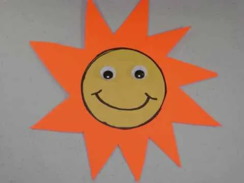 Como hacer un sol con papel de construcción o cartulina - YouTube