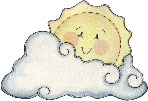 Dibujo de una nube y sol - Imagui