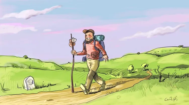 La sombra del asno: Ilustración: Camino de Santiago La sombra del asno: Ilustración: Camino de Santiago