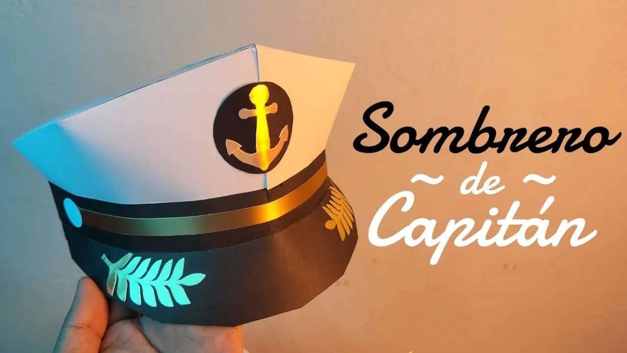 Cómo hacer un Sombrero de Capitán con Cartulina muy fácil y rápido -  Momuscraft - YouTube