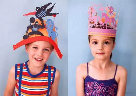 Sombreros locos para niños en material reciclable - Imagui