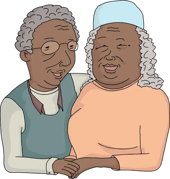 Sonriendo dibujos animados de pareja de ancianos — Vector stock ...
