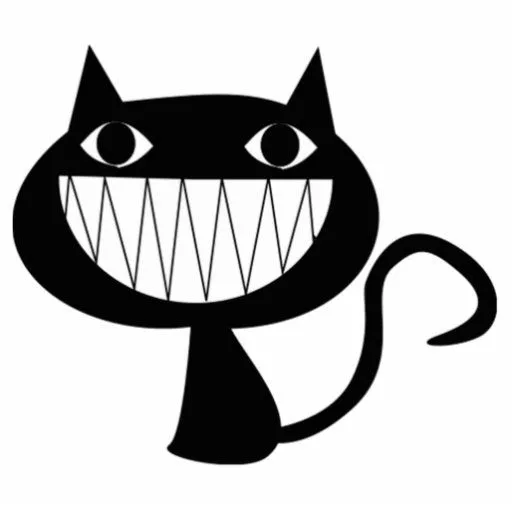 Sonrisa del gato negro del dibujo animado fotoescultura vertical ...