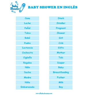Juegos para Baby Shower - Baby Shower en Inglés ~ El Bebe de Mama ...