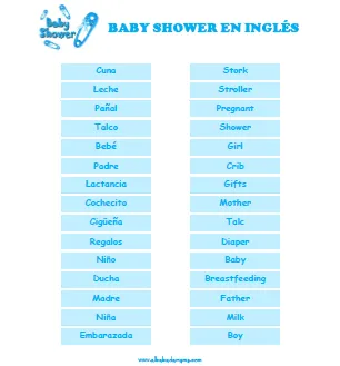 Juegos para Baby Shower - Baby Shower en Inglés ~ El Bebe de Mama ... Juegos para Baby Shower - Baby Shower en Inglés ~ El Bebe de Mama ...