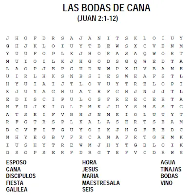 Sopa de Letras de Las Bodas de Cana ~ Mi vida sin Cristo no tiene ...