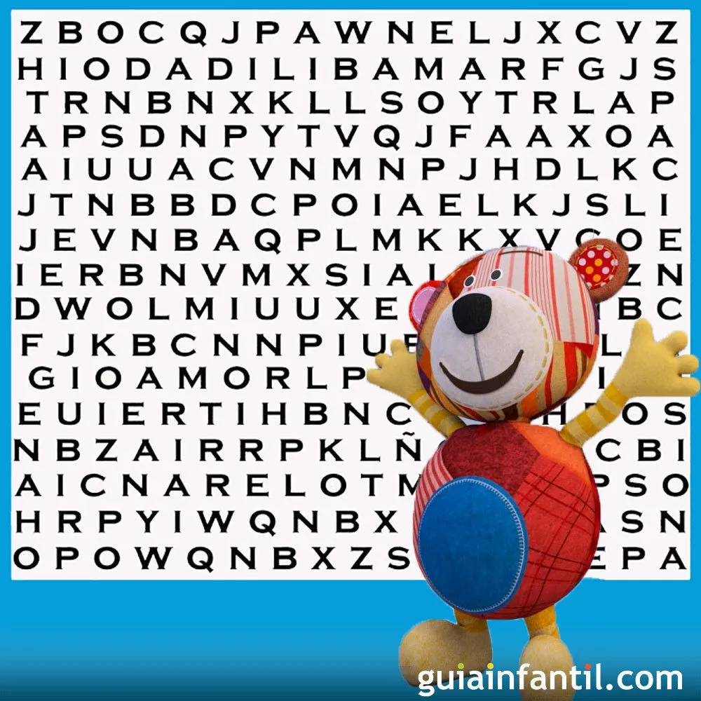 Sopa de letras. Juego de vocabulario para niños Sopa de letras. Juego de vocabulario para niños