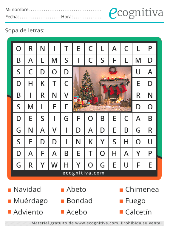 Sopas de letras de Navidad - Estimulación cognitiva Sopas de letras de Navidad - Estimulación cognitiva