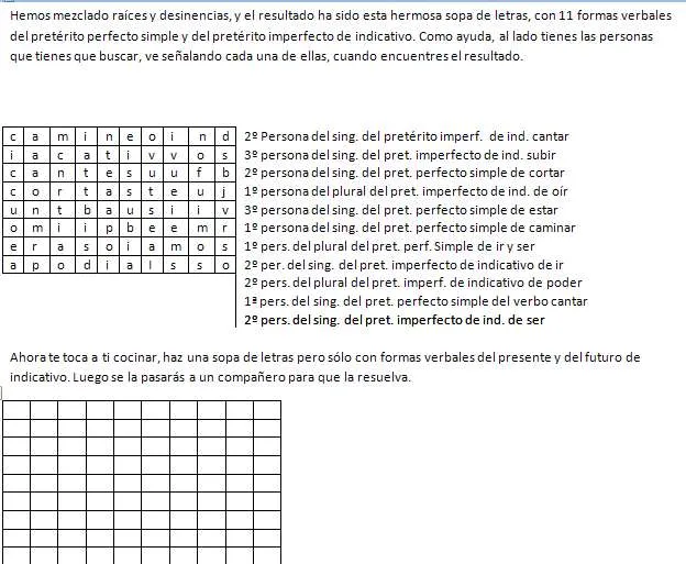 Sopas de letras de verbos en español - Imagui Sopas de letras de verbos en español - Imagui