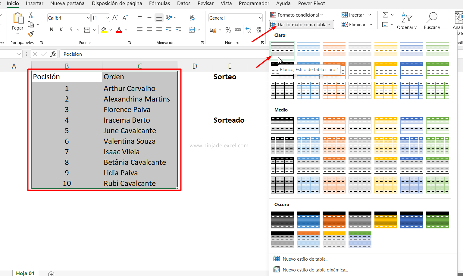 Como Hacer Sorteo en Excel - Versión Simple - Ninja del Excel