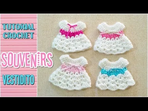 Souvenir a crochet para baby shower vestidito, paso a paso - YouTube