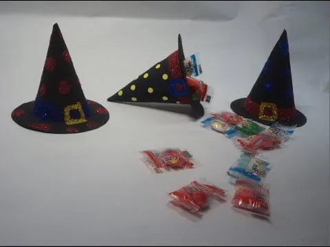 Souvenir para halloween - Como hacer sombreritos de bruja para ...