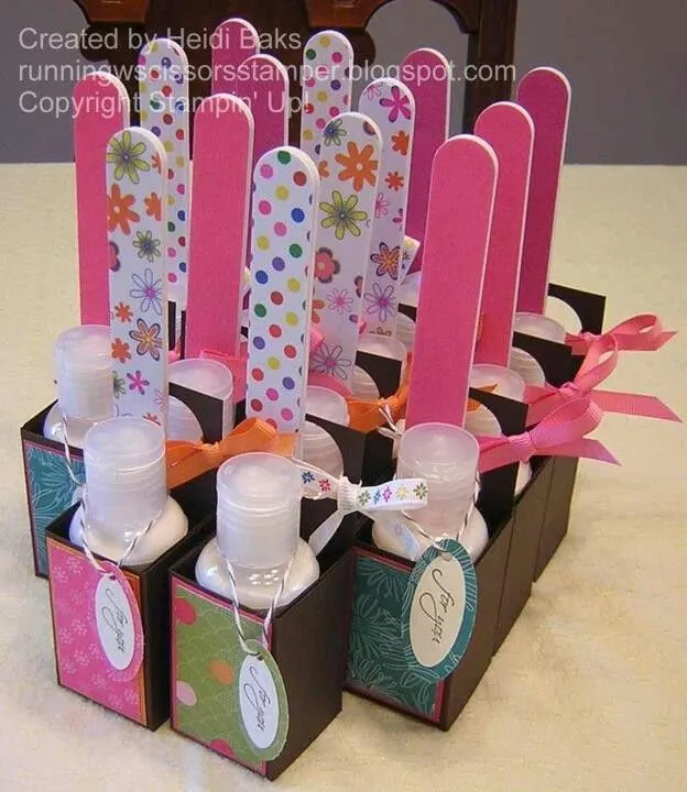 Spa themed party favours nail file and moisturiser | Birthday ...
