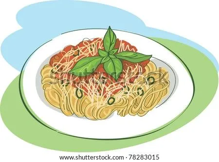 Spaghetti Bolognese Ilustración vectorial en stock 78283015 ...