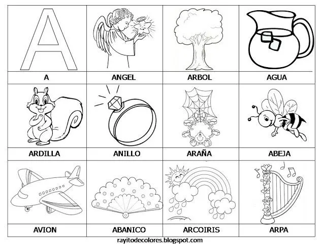 ABECEDARIO CON dibujos de sonidos iniciales. | Español | Pinterest