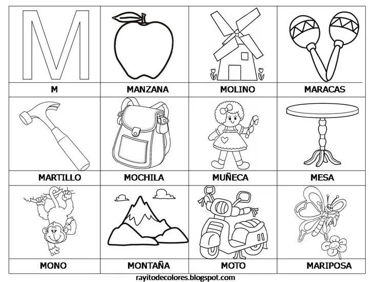 Spanish Word Cards for Kindergarten - palabras con m, ma, me, mi ...