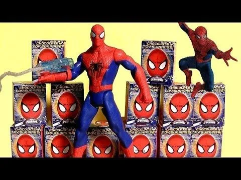 Spiderman Choco Treasure Toy Surprise Eggs DC Marvel Sorpresa ...