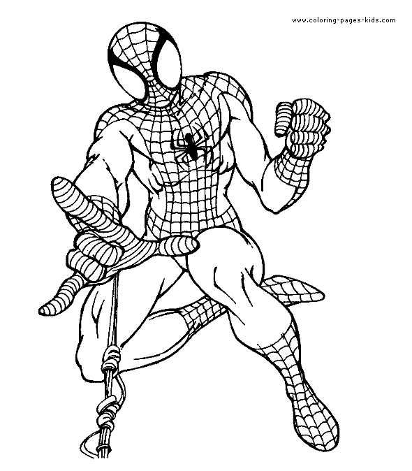 Spiderman Coloring Page - Spider-man shooting a web