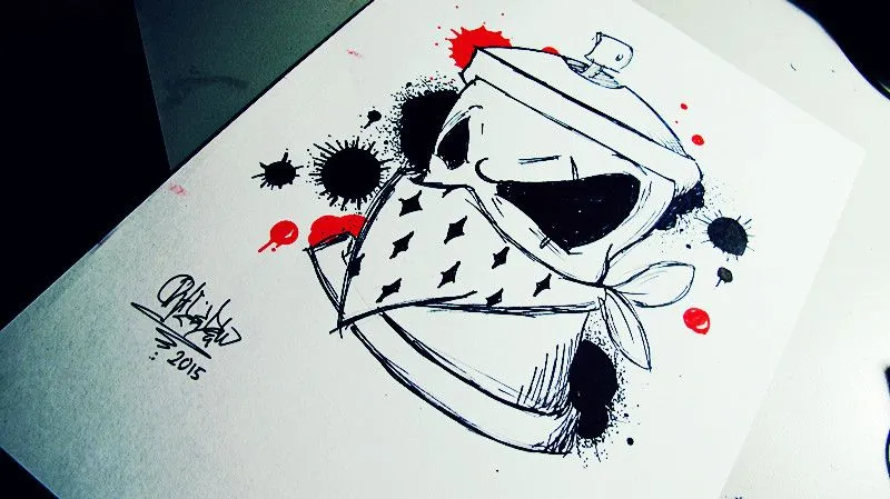 SprayCan Skull Character by LilWolfieDewey on DeviantArt