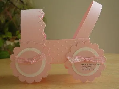 Stampartpapel: Baby Carriage o Coche para Baby Shower Favor