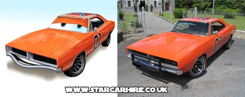 Star Car Hire's General Lee 'Cars' Caricature | Starcarhire's Blog