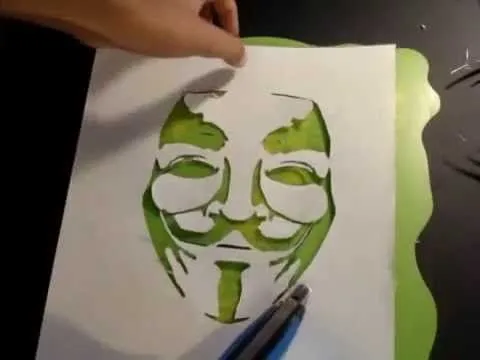 stencil nº 2 máscara de anonymous - YouTube