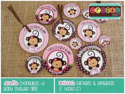Stickers & etiquetas de Changuitas - Baby shower niña… Podemos ...