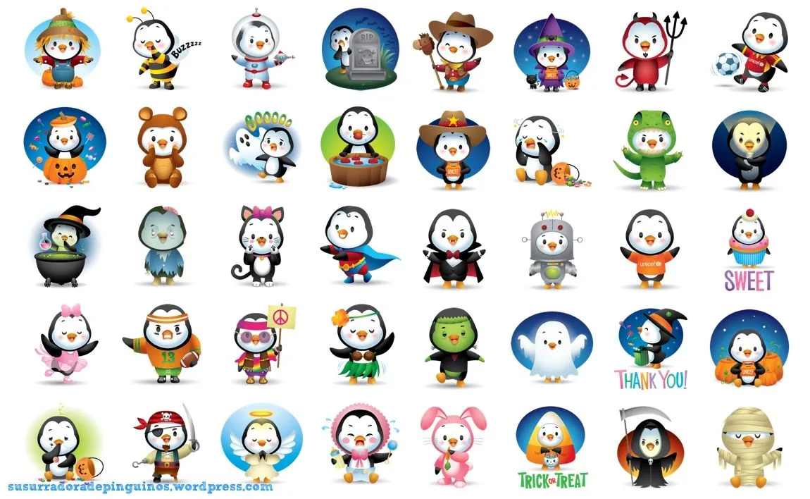 Stickers halloween pingüinos | Susurradora de pingüinos