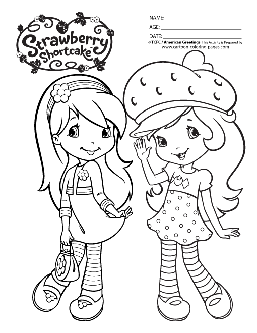 Strawberry Shortcake Coloring Pages Printable (Black & White ...