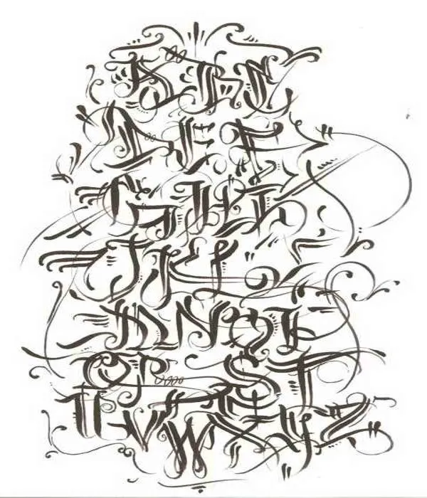 4 Style of Tag Graffiti Letters A-Z || Graffiti Tutorial