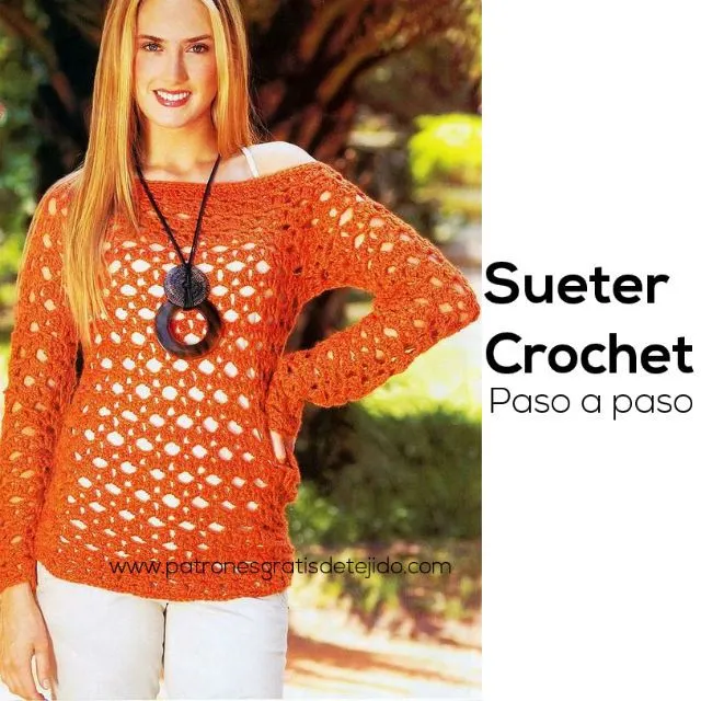 Suéter Calado C rochet / Paso a paso | Crochet y Dos agujas