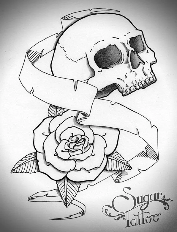 Sugar Tattoo | Cráneo y rosa