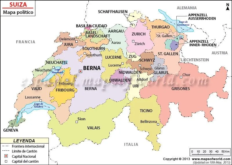 Suiza mapa | Mapa de Suiza