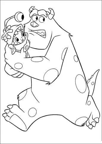 Sulley Is Running Away coloring page | Super Coloring Sulley Is Running Away coloring page | Super Coloring